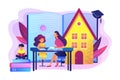 Home schooling concept vector illustration.