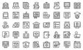 Home schooling icons set outline vector. Counseling scholarship