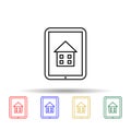 Home schooling, online education multi color icon. Simple thin line, outline vector of home schooling icons for ui and ux, website Royalty Free Stock Photo