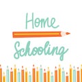 Home schooling. Vector illustration in flat style. Elementary school, back to school, learning Royalty Free Stock Photo