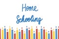 Home schooling. Vector illustration template in flat style. Elementary school, back to school, Handwritten vector Royalty Free Stock Photo