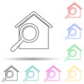 home search multi color style icon. Simple thin line, outline vector of web icons for ui and ux, website or mobile application Royalty Free Stock Photo