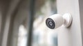 Home security camera mounted on a wall, surveillance and protection, modern technology Royalty Free Stock Photo