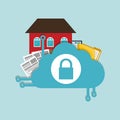 home security cloud document folder padlock Royalty Free Stock Photo