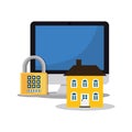 home security computer password padlock Royalty Free Stock Photo