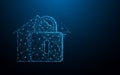 Home security concept and from lines, triangles and particle style design Royalty Free Stock Photo