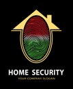 Home Security Fingerprint Logo. Vector illustration. Royalty Free Stock Photo