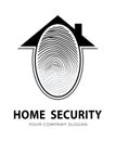 Home Security Fingerprint Logo. Vector illustration. Royalty Free Stock Photo