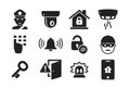 Home security icon set 01