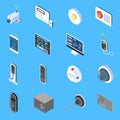 Home Security Isometric Icons Royalty Free Stock Photo