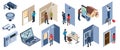 Home Security Isometric Icons Royalty Free Stock Photo