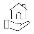 Home security Line Style vector icon which can easily modify or edit