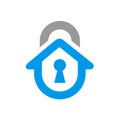 Home security logo design template. house padlock logo vector Royalty Free Stock Photo