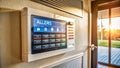 a home security panel displaying alerts and control options, with copy space AI generated Royalty Free Stock Photo