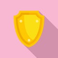 Home security shield icon, flat style Royalty Free Stock Photo