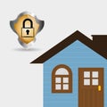 home security silver shield padlock Royalty Free Stock Photo