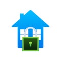 Home Security. Smart house icon, label. Vector stock illustration Royalty Free Stock Photo