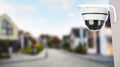 Security system. House under CCTV camera surveillance Royalty Free Stock Photo