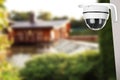 Home security. House under CCTV camera surveillance Royalty Free Stock Photo