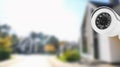 Security system. House under CCTV camera surveillance Royalty Free Stock Photo