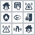 Home security icons set