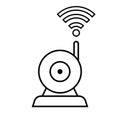 Home security wireless camera outline icon