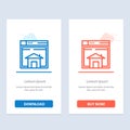 Home, Sell, Web, Layout, Page, Website  Blue and Red Download and Buy Now web Widget Card Template Royalty Free Stock Photo