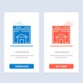 Home, Sell, Web, Layout, Page, Website  Blue and Red Download and Buy Now web Widget Card Template Royalty Free Stock Photo