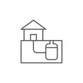 Home sewerage system line outline icon