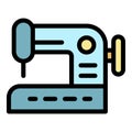 Home sewing machine icon color outline vector