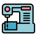 Home sewing machine icon color outline vector