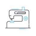 home sewing machine line icon, outline symbol, vector illustration, concept sign