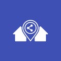 Home sharing concept, vector icon