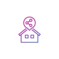 home sharing line icon on white