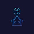 Home sharing, linear icon