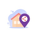 home sharing, vector flat icon