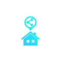 Home sharing vector icon on white