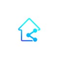Home sharing, vector icon on white