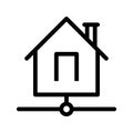 Home sharing vector line icon