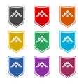 Home with shield icon, color set Royalty Free Stock Photo
