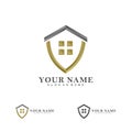 Home Shield logo vector template, Creative House logo design concepts Royalty Free Stock Photo
