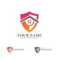 Home Shield logo vector template, Creative House logo design concepts Royalty Free Stock Photo