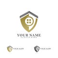 Home Shield logo vector template, Creative House logo design concepts Royalty Free Stock Photo