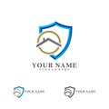 Home Shield logo vector template, Creative House logo design concepts Royalty Free Stock Photo