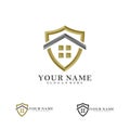 Home Shield logo vector template, Creative House logo design concepts Royalty Free Stock Photo