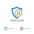 Home Shield logo vector template, Creative House logo design concepts Royalty Free Stock Photo