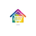 Shopping cart vector logo design. Royalty Free Stock Photo