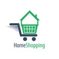 Home shopping cart logo concept design. Symbol graphic template element