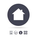 Home sign icon. Main page button. Navigation. Royalty Free Stock Photo