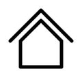 Home sign. Symbol of house. Outline modern design element. Simple black flat vector icon with rounded corners